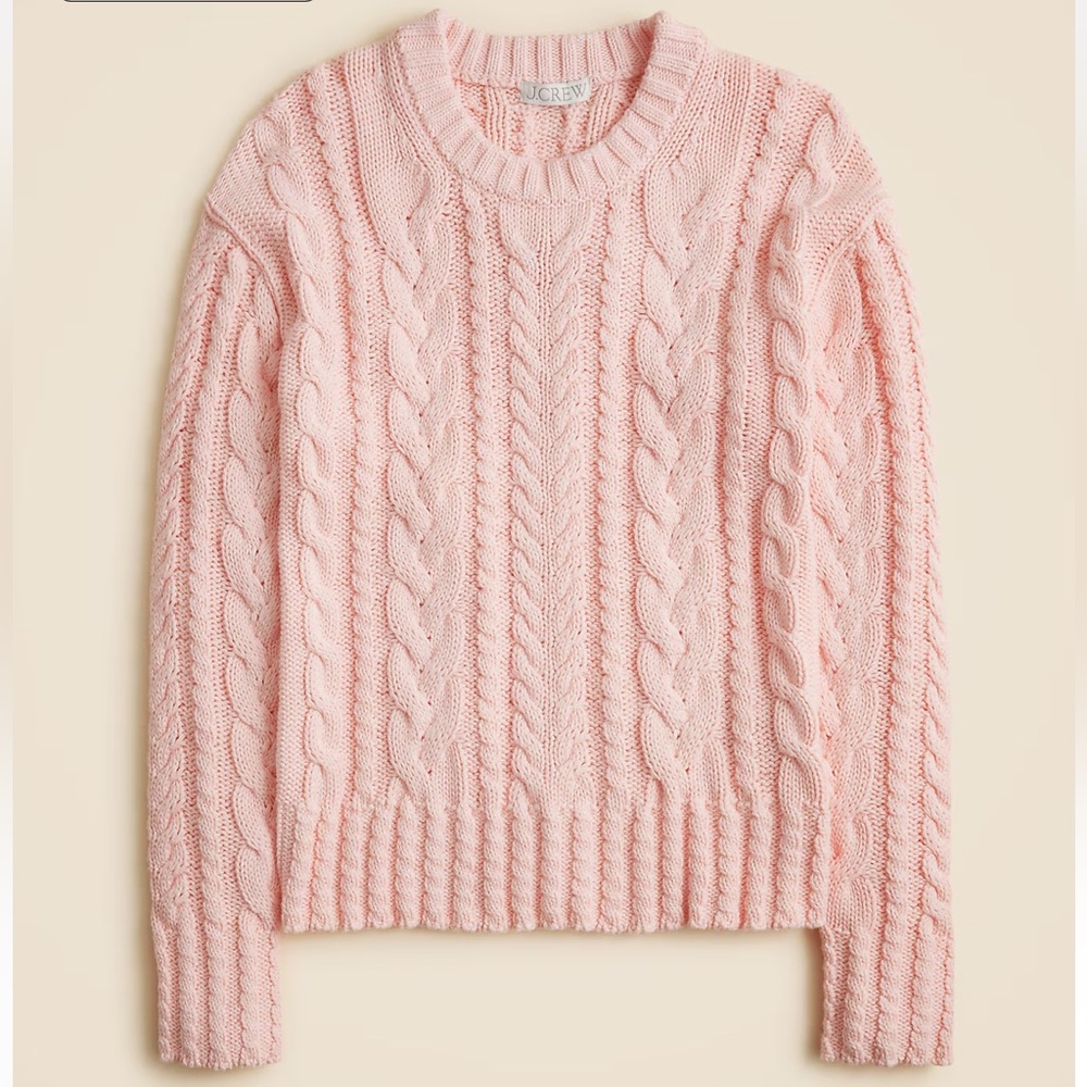 🆕 J. Crew cable-knit crewneck sweater